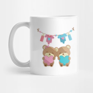 Baby Bear embroidery designs, couple teddy Bear drinks milk when I was my mother's baby, mother's day Mug